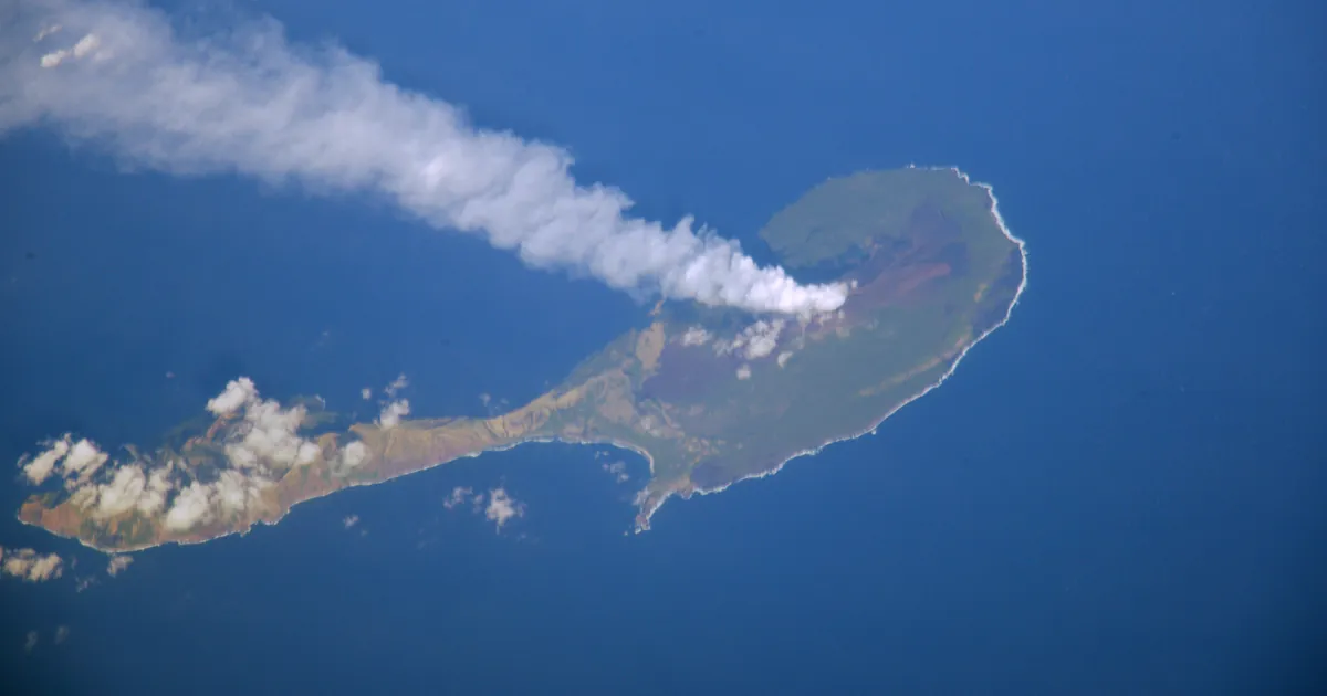 Pagan Island from the International Space Station