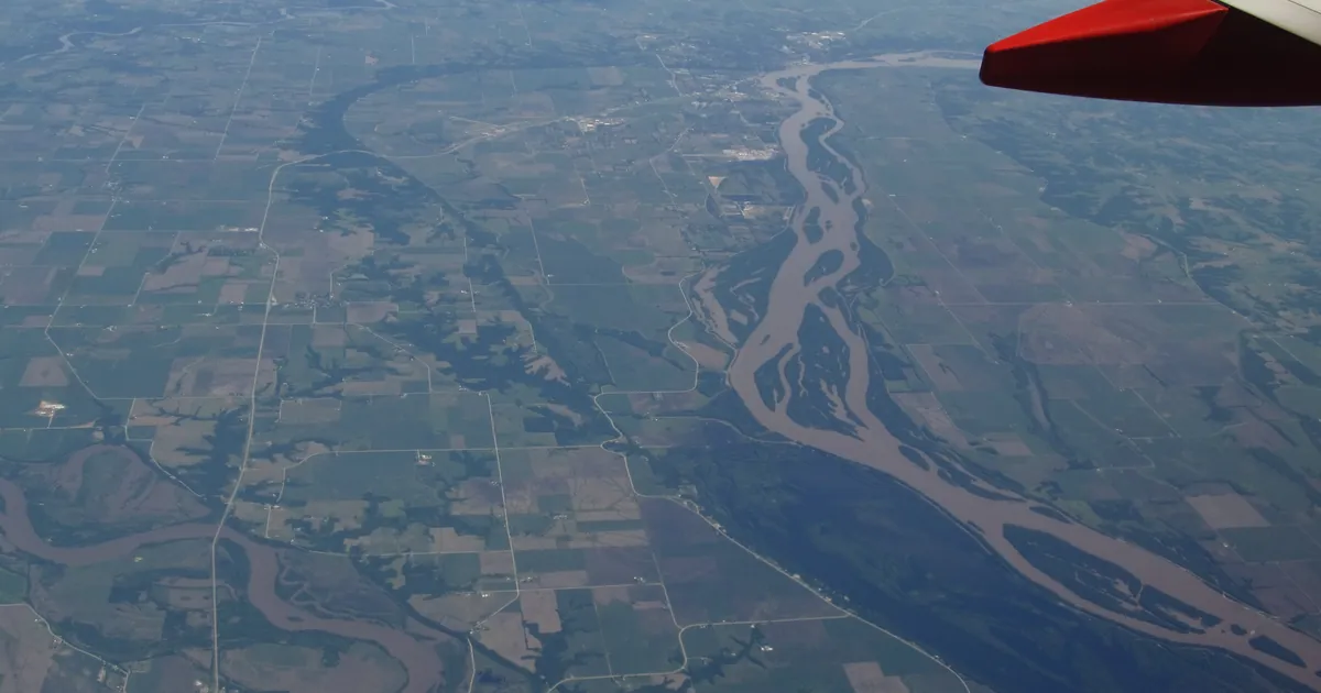 Near the confluence of the Iowa and Mississippi rivers at Wapello, Iowa, photographed on 26 June 2013.