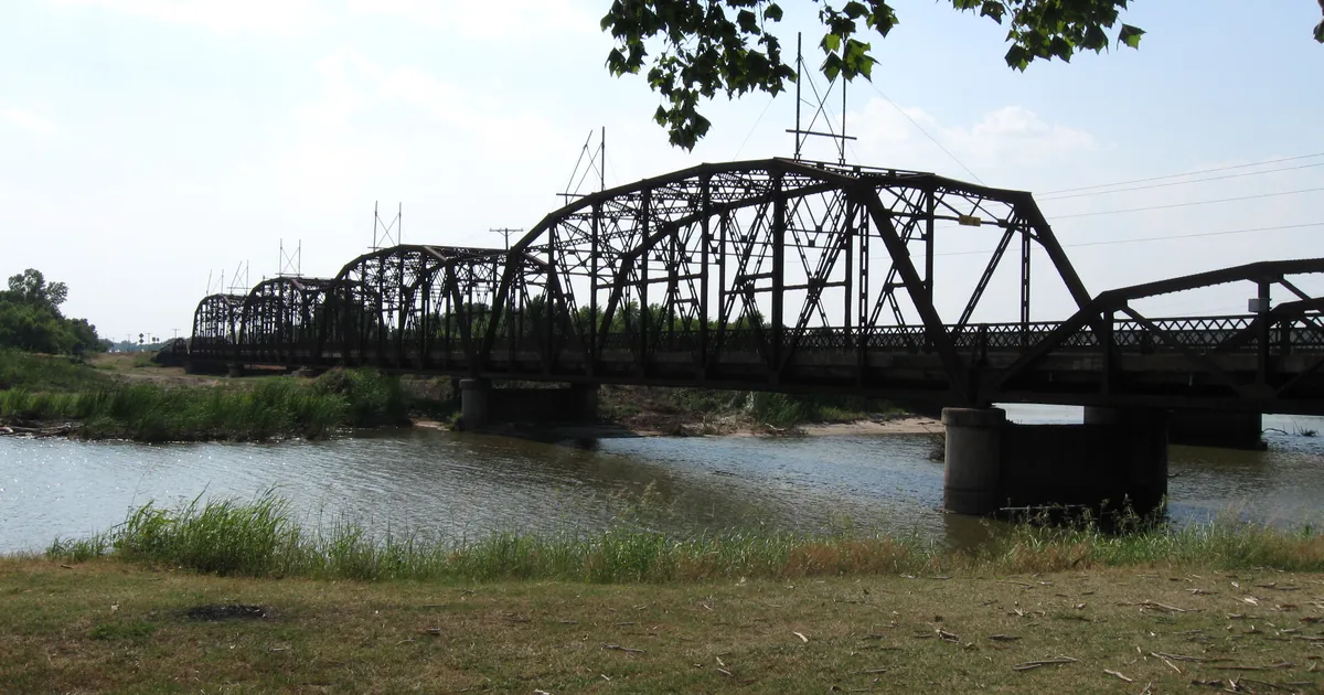 North Canadian River at the Route 66 bridge, Oklahoma City