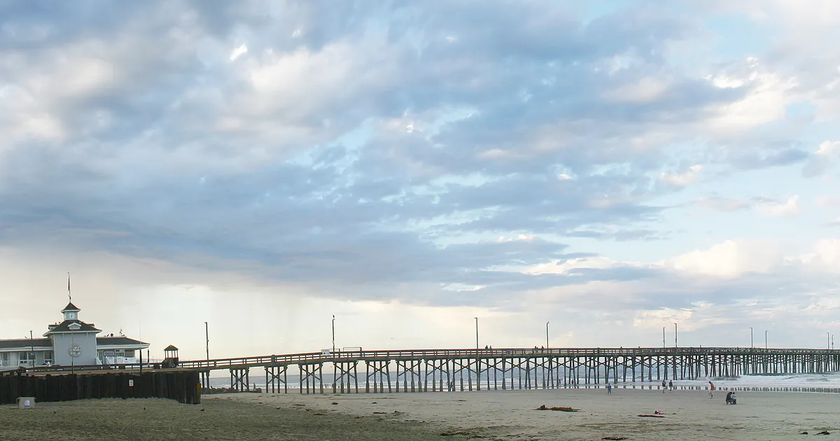 Orange County coast at the Newport Pier, Newport Beach, California
