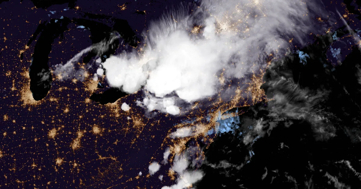 GOES-East satellite view of the event region