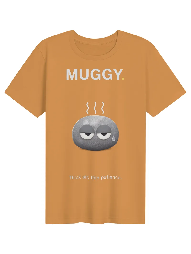 MUGGY. Thick Air, Thin Patience. T-Shirt